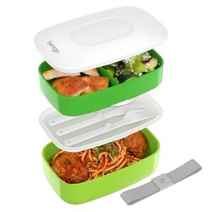 🆕 Bentgo Classic Lunch Box To-go in Green and White Bento Box